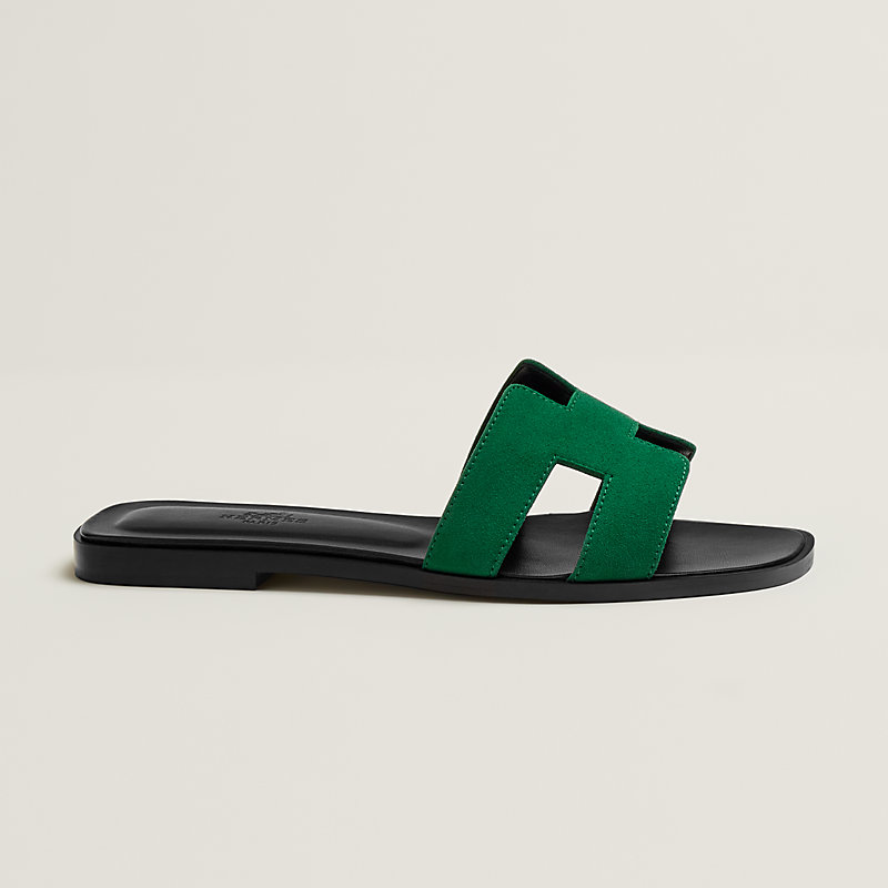 Green hermes online slippers